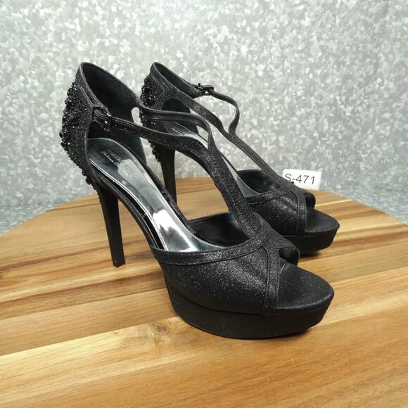 Gianni Bini Shoes - Gianni Bini Heels Black Sparkled Rhinestones Stiletto Peep Toe Shoe